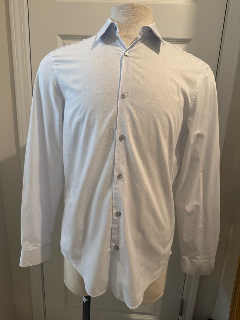 Calvin Klein Light Blue Textured Dress Shirt